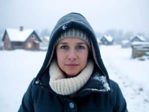 Un village sous la neige