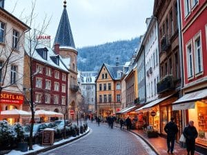 la ville de Graben illuminée pour Noël