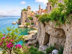 Une randonneuse qui profite de la vue d’automne sur le lac de montagne Vacha, en Bulgarie
