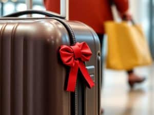 Des valises avec des rubans