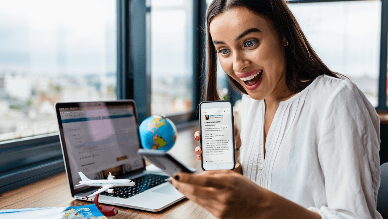 Une personne réserve un billet d