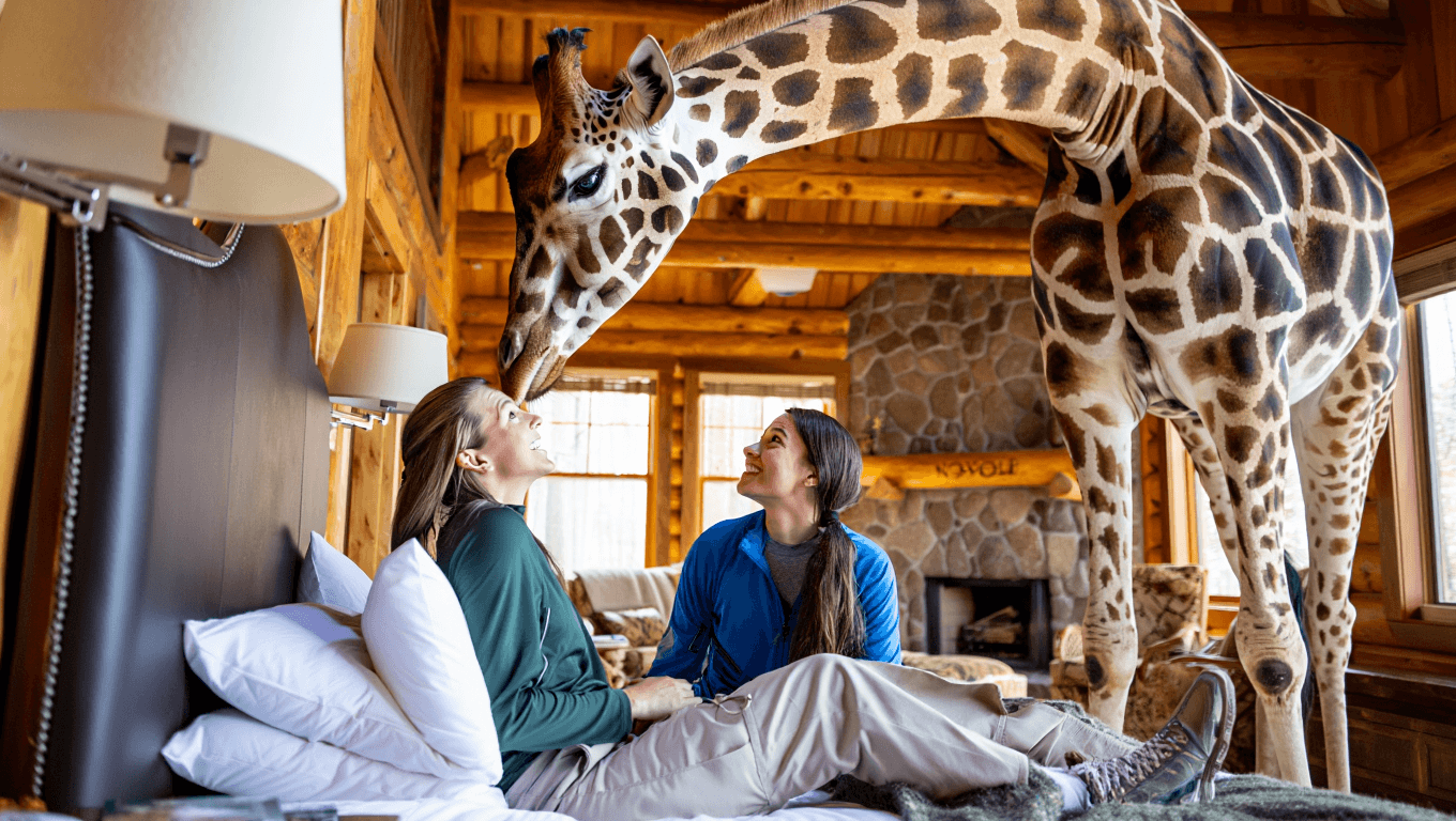 Kamryn Grant et sa girafe Yoshi