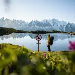 Un campeur près du Mont Blanc