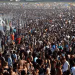 La plage bondée