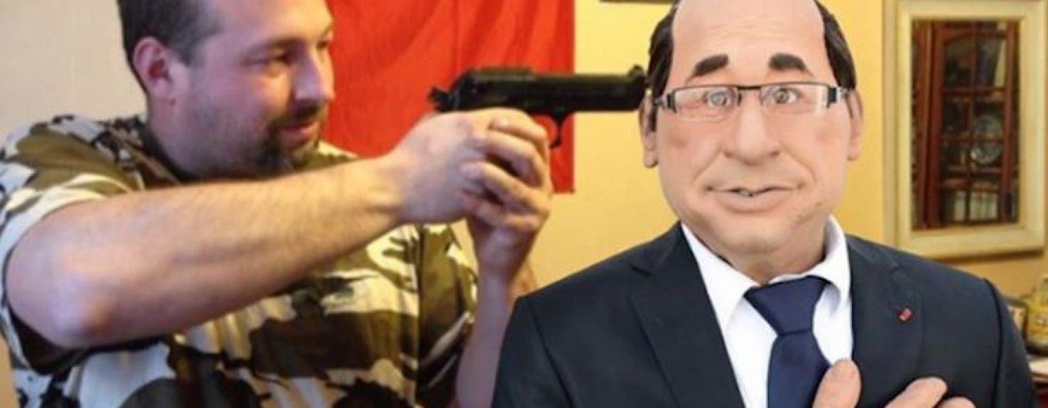 Un candidat FN pose, pistolet à la main, et menace François Hollande